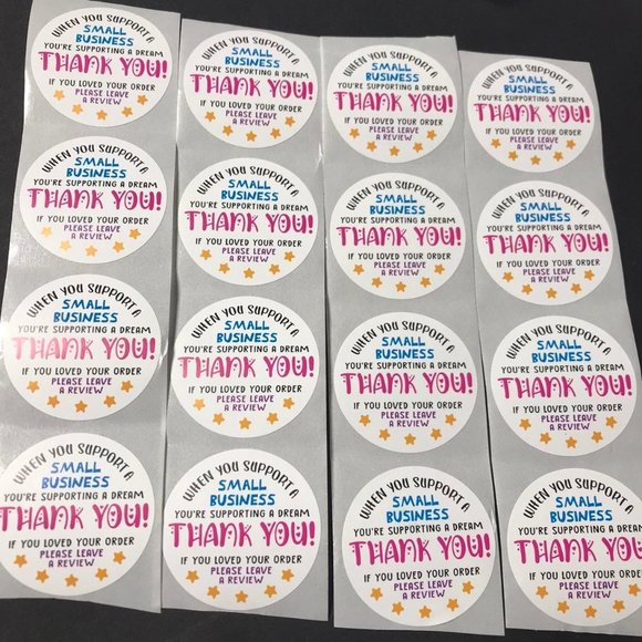 200 thank you for support my small business sticker 1.5 inch - Picture 2 of 6
